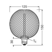 OSRAM Decor LED Straw Filament Globe E27 3,5W gull 1,800K