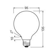 OSRAM LED-pære Globe G95 E27 3,8W matt 4,000K