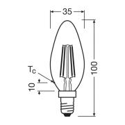 OSRAM LED-pære stearinlys matt E14 3,8W 4000K 806lm