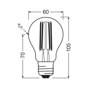 OSRAM LED-filamentpære E27 3,8W 2700K dimbar