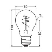 OSRAM LED Vintage E27 4,9W 2 700K Spiral Filament gull