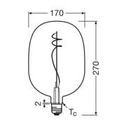 OSRAM LED Vintage 1906 Big Oval E27 4,5W 818 Filament røyk