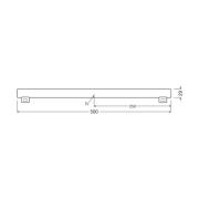 OSRAM LED-rørpære S14s 4,7W rør 2 700K 50cm matt dimbar