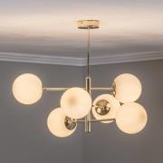 Taklampe Aurora, 6 lyskilder, gull