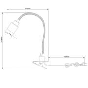 Klemmebordlampe Andres fleksibel hals nikkel