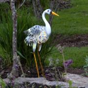 LED-solcellelampe Heron som hegrefigur