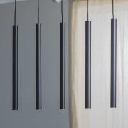 Hengelampe Sone, baldakin kantet, 5 lyskilder, svart