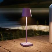 Nuindie pocket LED oppladbar bordlampe, lilla, IP54, dimbar