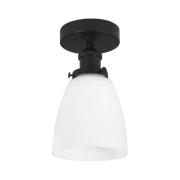 PR Home Kappa taklampe, svart/opal, glass, Ø 14 cm