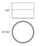 Crumb LED-taklampe, svart, Ø 15,4 cm, jern, glass