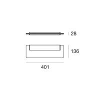 Skinny LED-vegglampe, hvit, aluminium, PMMA, opp/ned