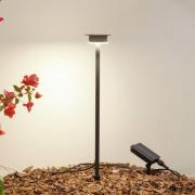 Lindby LED-solcellelampe Lyris, svart, aluminium, 3 000 K