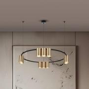 Hengelampe Genesis, aluminium, svart/gull, 10 x GU10, Ø 60 cm