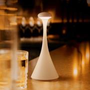 Oppladbar LED-bordlampe Nudrop mini, dune beige, IP54, dimbar