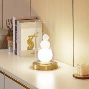 Lindby bordlampe Kupla, opal/klar, glass, Ø 20 cm, G9