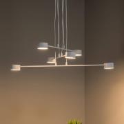 Hengelampe Modus 6, stål, 6 lyskilder, GX 53, hvit