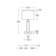 HerzBlut bordlampe Karl K, kantet, tre, hvit, 44 cm, E27