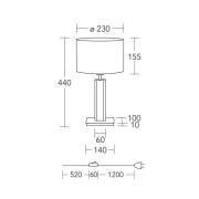 HerzBlut bordlampe Karl G, rund, tre/granitt, hvit, E27