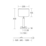 HerzBlut bordlampe Titos, tre, hvit, 43 cm høy, E27