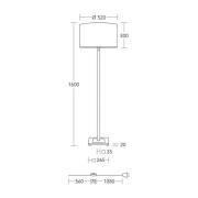 HerzBlut gulvlampe Titos, tre, hvit, 160 cm høy, E27