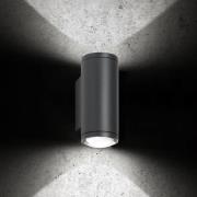 Utendørs LED-vegglampe 5156, 2 x 9 W, opp & ned, grafitt, aluminium