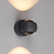 Utendørs LED-vegglampe, grafitt, opp & ned, CCT, dimbar, aluminium