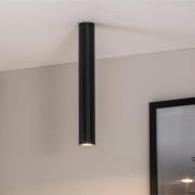 Downlight Tecno 1L, stål, GU10, høyde 45 cm, svart