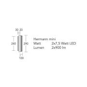 HerzBlut LED-vegglampe Hermann mini, oljet eik, dimbar