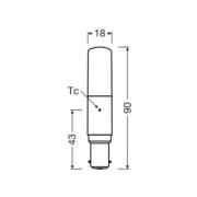 OSRAM LED-pære Special T, B15d, 8 W, 2700 K, dimbar.