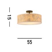 Isla taklampe, Ø 55 cm, brun, beige, bambus, stål