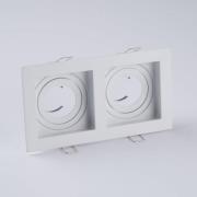 Innfellingslampe Grid Two, 2 lyskilder, hvit, 18,5x10 cm, aluminium, G...