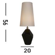 Bordlampe Apex hvit/svart Høyde 55,5 cm tekstil/resin