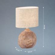 Bordlampe Tobse trefarget/sand høyde 39 cm