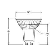 OSRAM LED-reflektorpære GU10 4,3W 827 36° 6-pakning