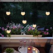 LED-solcellelenke kombo, 6 lyskilder, IP44, plast