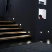 LED innfelt vegglampe Wall F, grå, 1,8 W, 7,5 x 7,5 cm