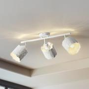 Lindby taklampe Aralena, hvit, 3 lyskilder, lengde 70,5 cm