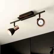 Barnham downlight, lengde 39,5 cm, svart/kobber