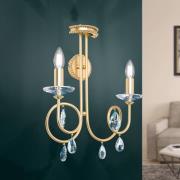 Vakker VIOLETTA vegglampe i gull med to lys