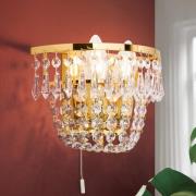 SHERATA krystallvegglampe i gull
