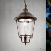 Mariella utendørs pendellampe, svart-kobber, metall