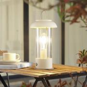 Lindby LED oppladbar bordlampe Yvette, aprikos-beige, IP44, touch