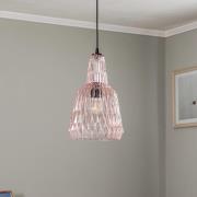 Lindby pendellampe Belarion, rosa, 1-lys, glass, Ø 23 cm