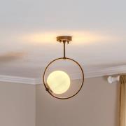 Taklampe Dolunay 3901 svart, glassskjerm, ring