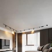 Skinnesystem 48V Lumaro, spots, 9 lyskilder, svart, 25,7 cm, dimbar