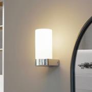Lucande Basolo vegglampe til bad, krom, høyde 17,2 cm, glass