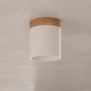 Downlight Rif, hvit, Ø 12 cm, tre, aluminium