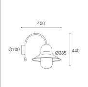 Utendørs vegglampe Campanula 2091 antikk messing dybde 40 cm IP44