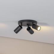 Downlight Sado svart stål justerbar 3 lyskilder rund