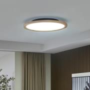 Lucande taklampe Joren, Ø 48 cm, tre, CCT, fjernkontroll
